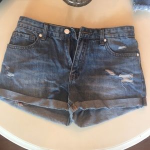 Rose embroidered shorts